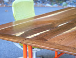 Walnut and Steel Conference Table