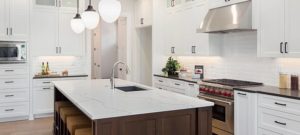 Modern Kitchen that was recently remodeled using Acme Tools Infographic as a guide.