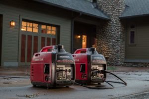 Honda Companion Generators powering a home during a power outage