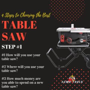 4 Steps to Choosing a Table Saw Step 1