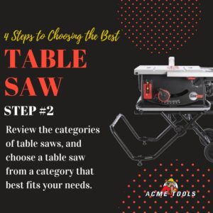 4 Steps to Choosing a Table Saw Step 2