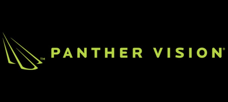 Panther Vision Logo gold letters on black back ground