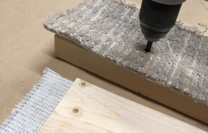 Use carpet scraps to screw or nail to a 2x4 to use as a scratch free work pad.