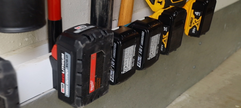 A few StealthMount battery mounts hold batteries from Milwaukee, Makita and DeWalt.