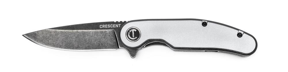 Crescent three and a quarter inch drop point aluminum handle pocket knife
