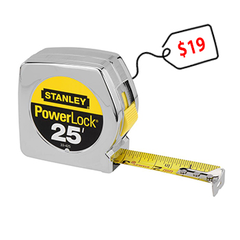 Stanley 25 Foot x 1 Inch Chrome Case PowerLock Classic Tape Measure