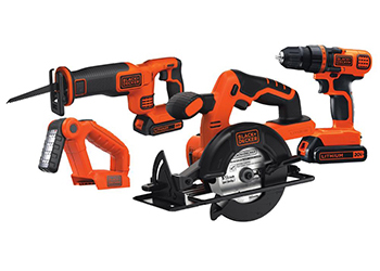 Black & Decker 4-Tool 20-Volt Power Tool Combo Kit Charger Included and 2-Batteries Included