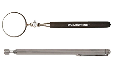 A Gearwrench Telescopic Mirror and Magnet.