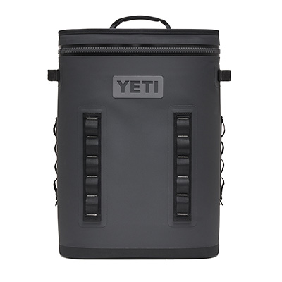 Yeti brand soft sided backpack cooler.