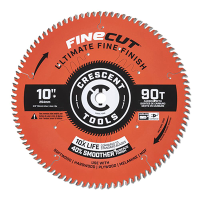 Crescent Tools 10-Inch FineCut Ultimate Fine Finish Saw Blade