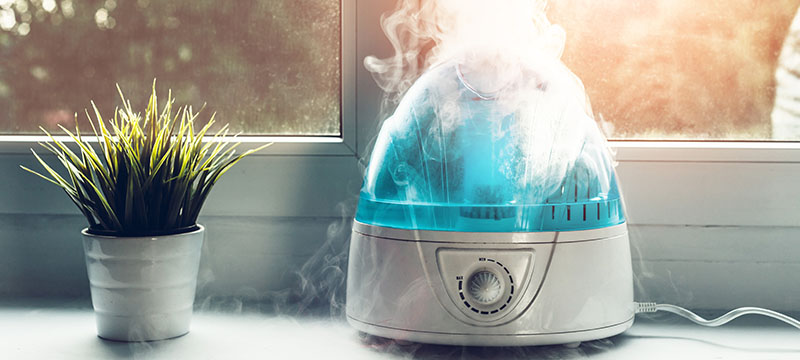 A humidifier being used in a house