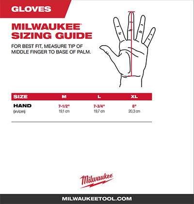 Milwaukee heated gloves size guide