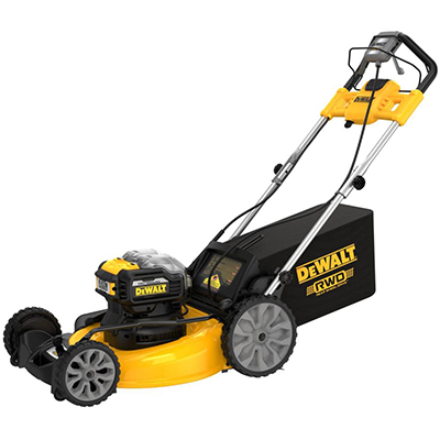 DEWALT 2x20V MAX XR Cordless Lawn Mower with 10.0 Ah Batteries.