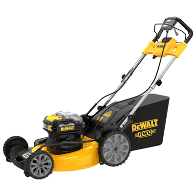 DEWALT 2x20V MAX XR Cordless Lawn Mower with 12.0 Ah Batteries.