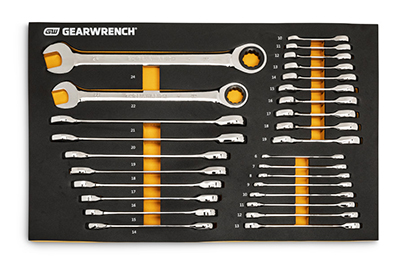 GEARWRENCH Metric Standard & Stubby Ratcheting Wrench Set with EVA Foam Tray