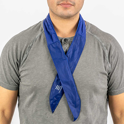 A Mobile Cooling blue neckband