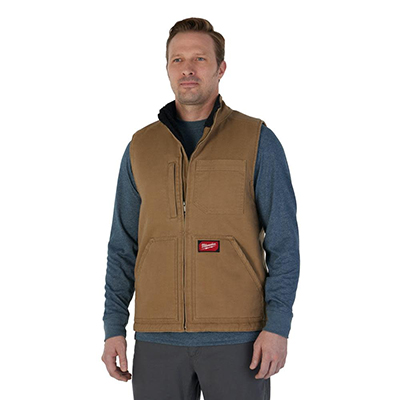 Milwaukee Heavy Duty Sherpa-Lined Vest Brown is part of their WORKWEAR lineup.