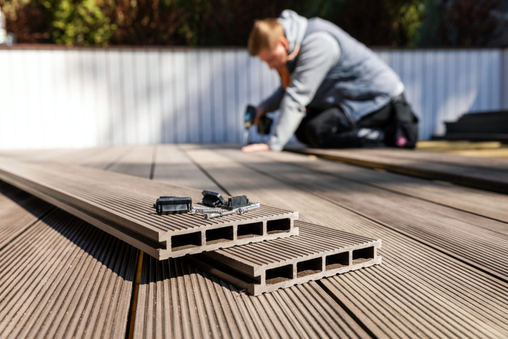 pvc deck being built