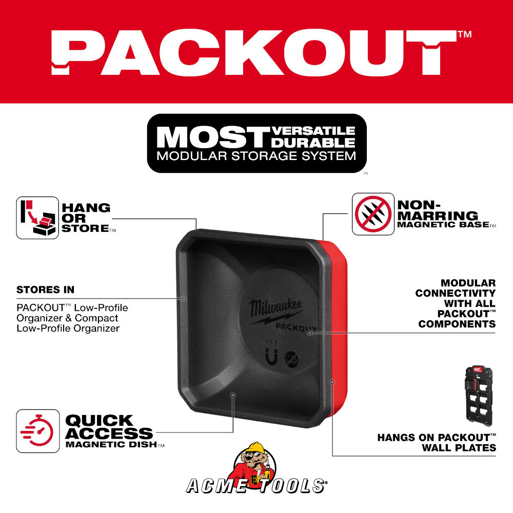 Milwaukee PACKOUT magnetic storage bin