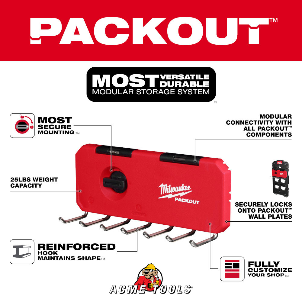 Milwaukee PACKOUT 7 Hook Rack