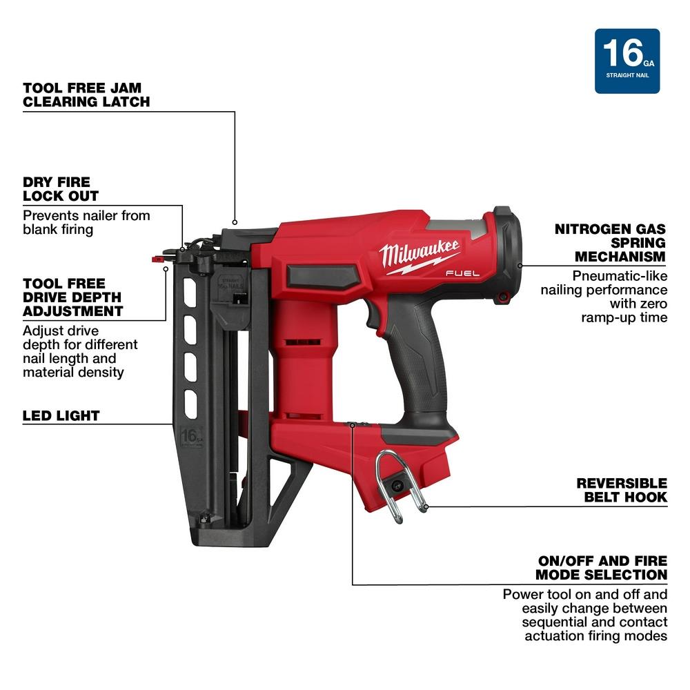 features of the new milwaukee finish nailer